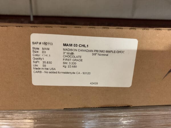 A box of food with the price label on it.